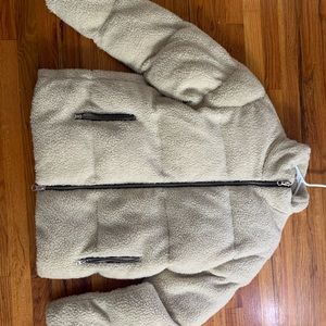 Sherpa tan puffer coat size XL